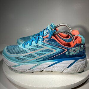 Hoka One One Clifton 3 Womens Running Shoes Size 9.5 Blue Cushion Walk Sneakers